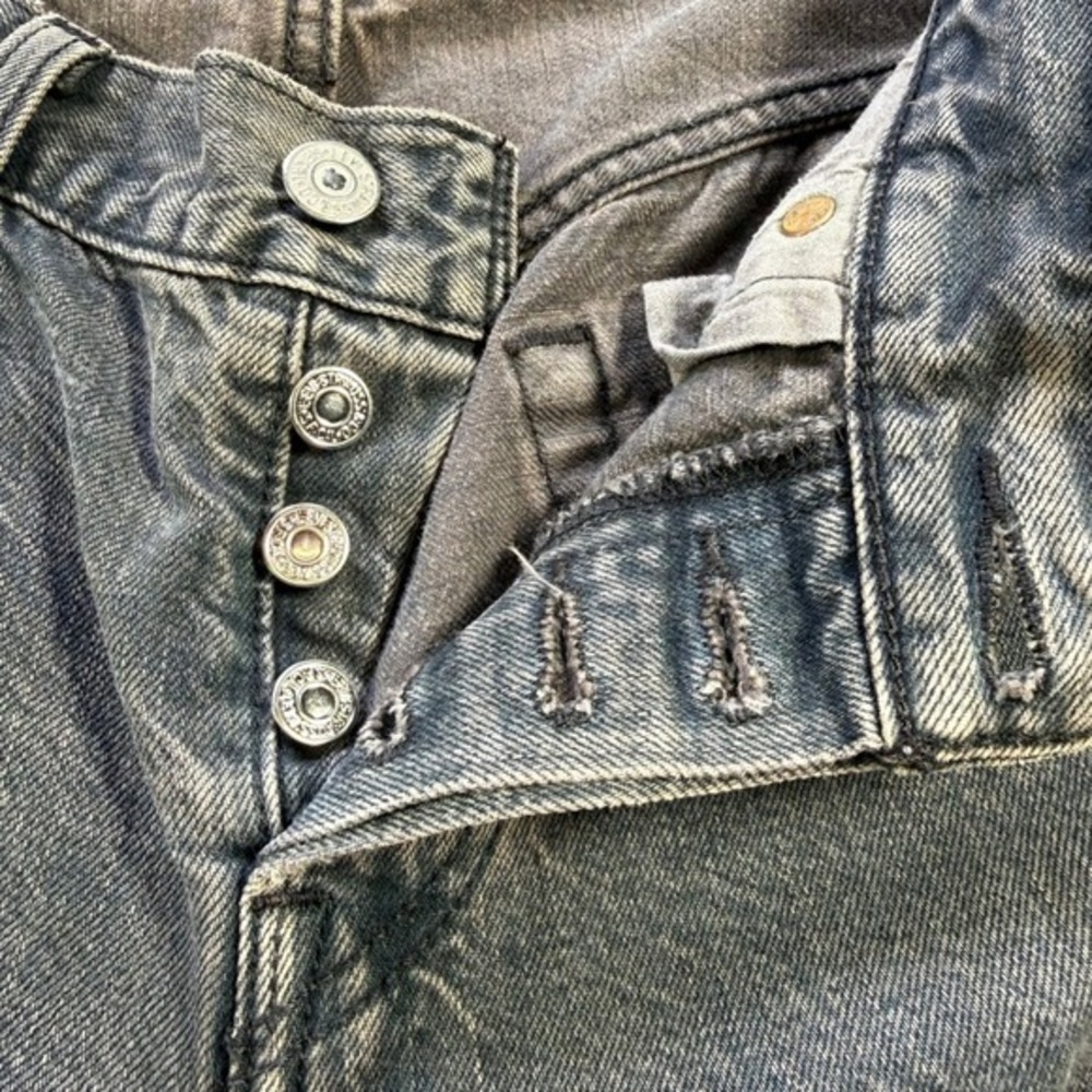 Levi's 501 Selvedge Denim Faded Black With Patch Knee 28 X 28 (25x32) 2015 - Picture 11 of 17